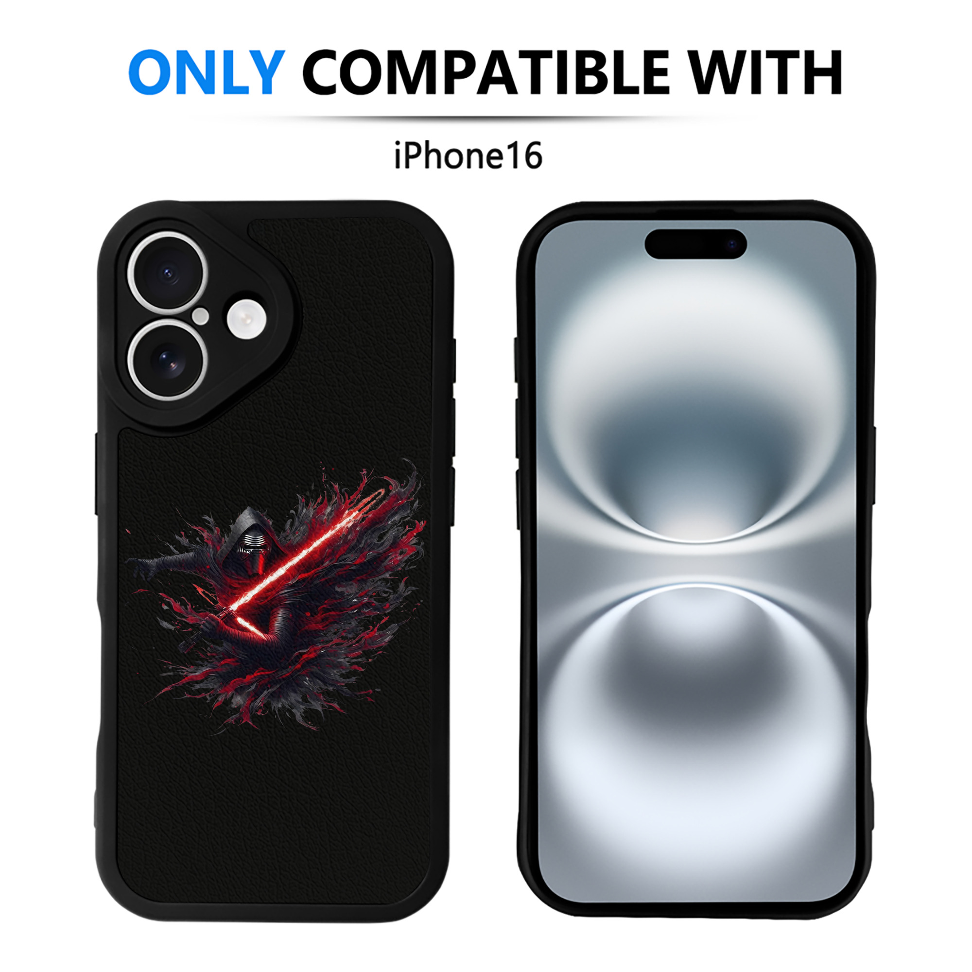 （画像用） スター・ウォーズ Star Wars 【iPhone 16シリーズ対応】シリコンスマホケース（レザー調） 材質：シリコン